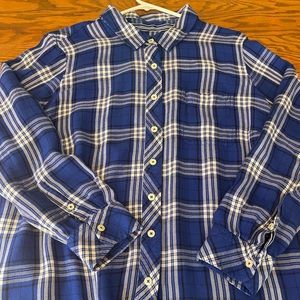 Talbots 1X soft brushed cotton button up shirt